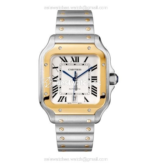 Cartier Santos Mens watch Unisex Automatic Gold Steel W2SA0009
