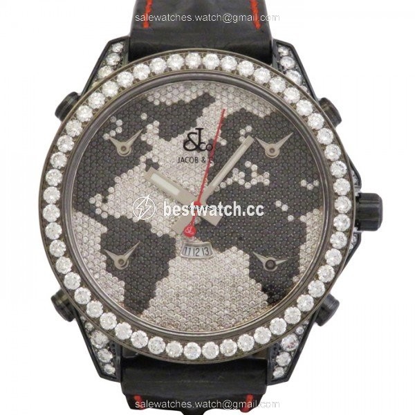 Jacob & Co. Five Time Zone Quartz Steel JC-47BKBDC