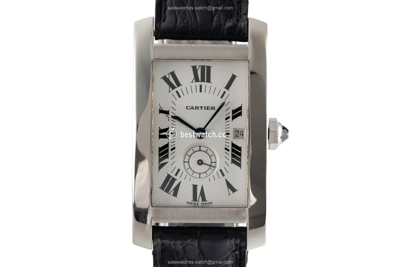 Cartier Tank Americaine Mens watch Unisex Quartz White gold 3012905