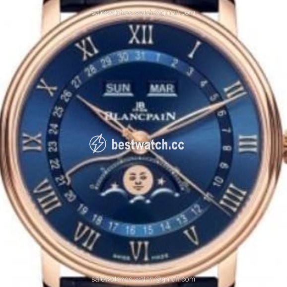 Blancpain Villeret Quantieme Complet Mens watch Unisex Automatic Red gold 6654-3640-55B