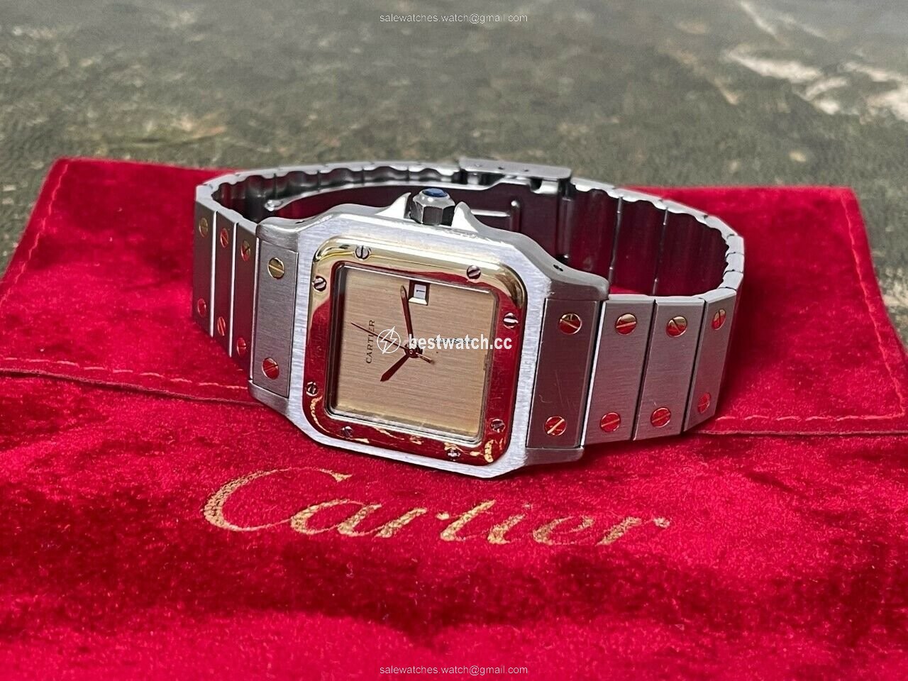 Cartier Santos Mens watch Unisex Automatic Gold Steel 2961