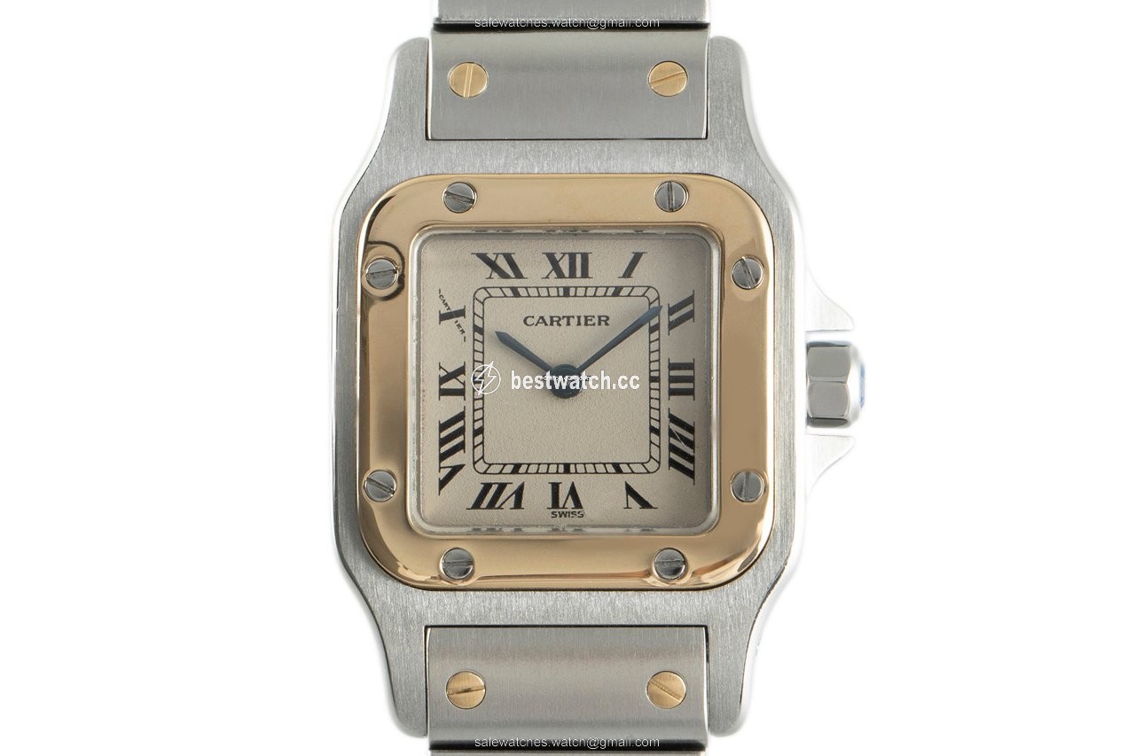 Cartier Santos Womens watch Quartz Gold Steel 166930
