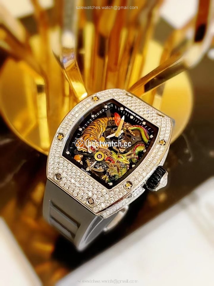 Richard Mille Mens watch Unisex Automatic White gold RM 51-01 Tiger and Dragon-Michelle Yeoh