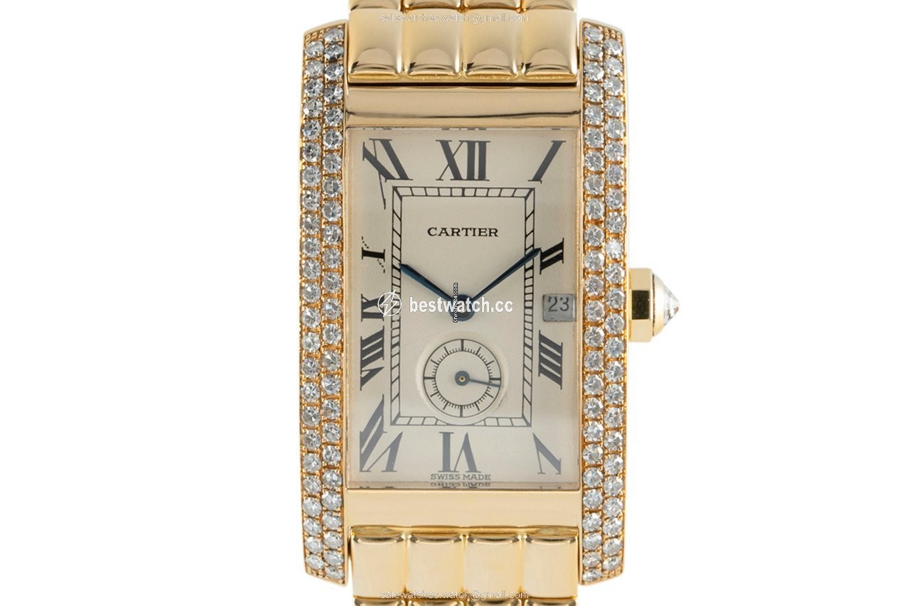 Cartier Tank Americaine Mens watch Unisex Quartz Yellow gold 8119