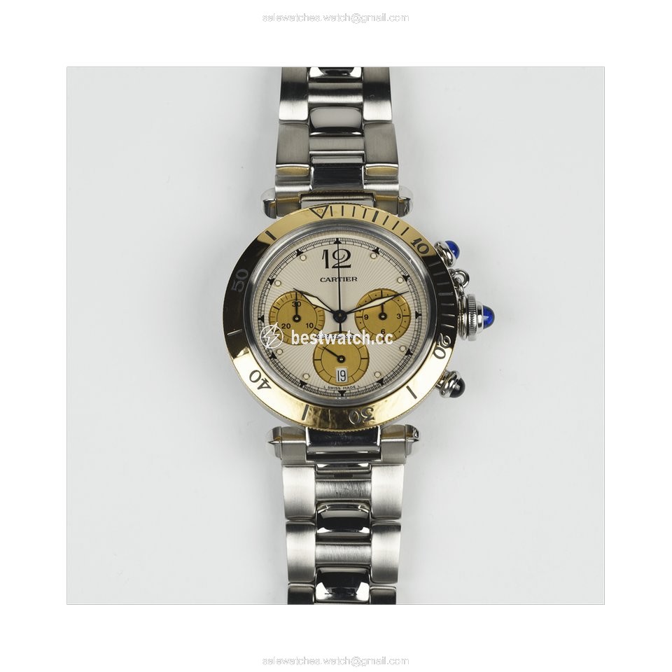 Cartier Pasha Mens watch Unisex Quartz Gold Steel 1032