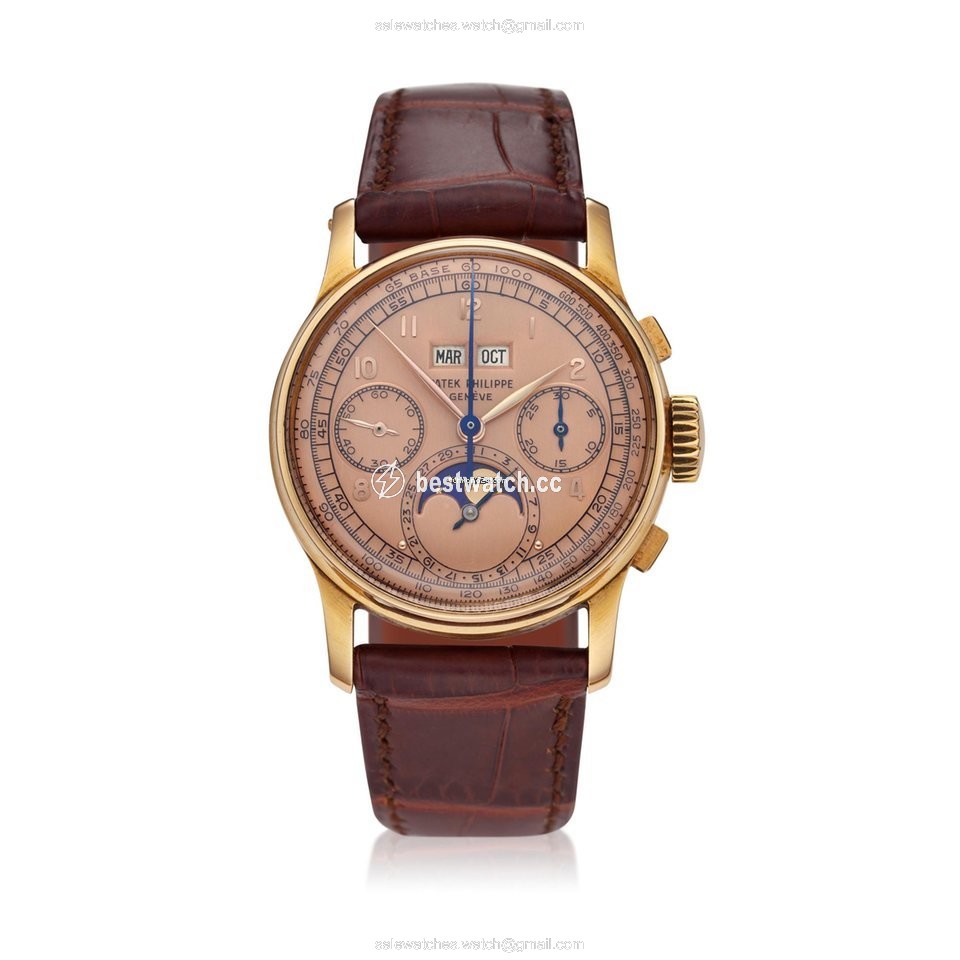 Patek Philippe Perpetual Calendar Chronograph Mens watch Unisex Manual winding Rose gold 1518