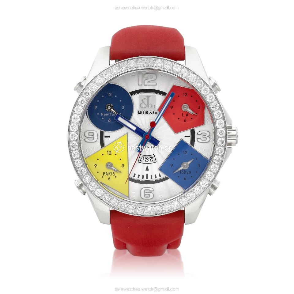Jacob & Co. Five Time Zone Mens watch Unisex Quartz Steel JC-1