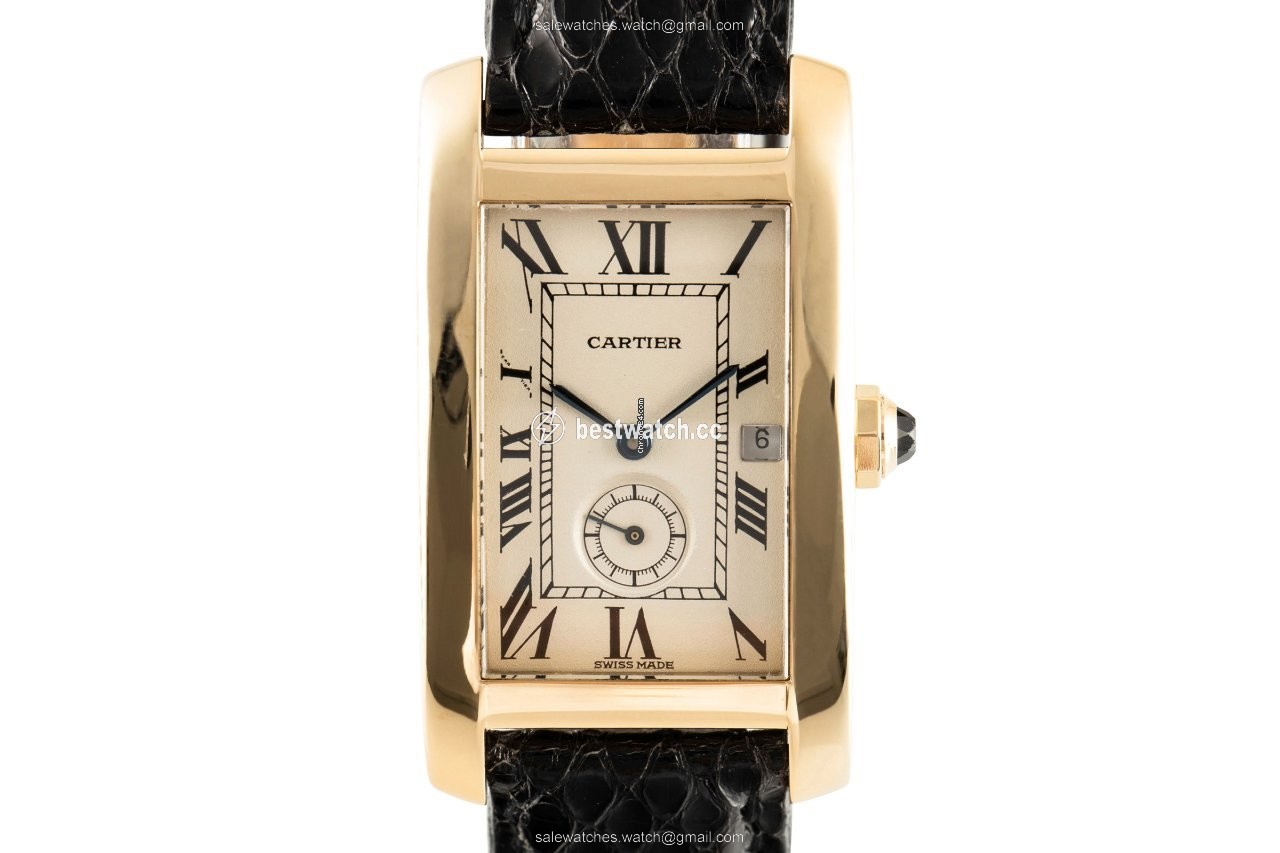 Cartier Tank Americaine Mens watch Unisex Quartz Yellow gold 811905
