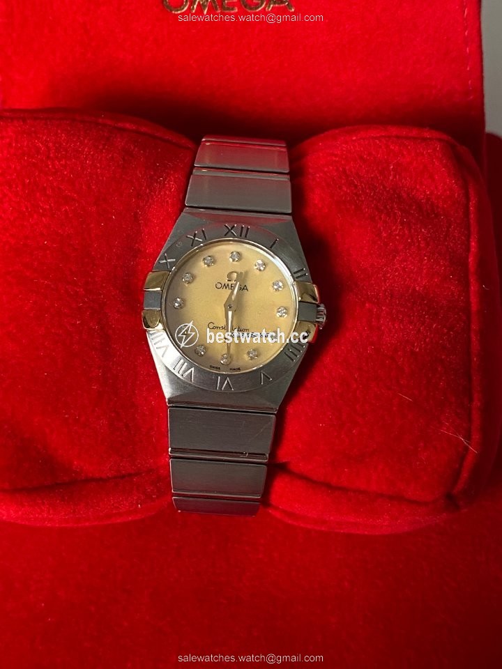 Omega Constellation Quartz Womens watch Quartz Gold Steel 123.20.24.60.57.002