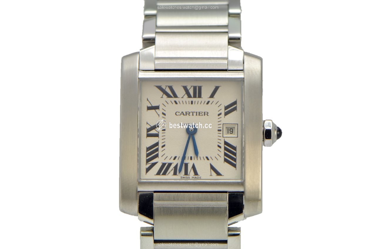 Cartier Tank Francaise Mens watch Unisex Quartz Steel 2465 W51011Q3 Price reduced