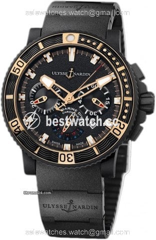 Ulysse Nardin Diver Black Sea Mens watch Unisex Automatic Rose gold 353-90.3C