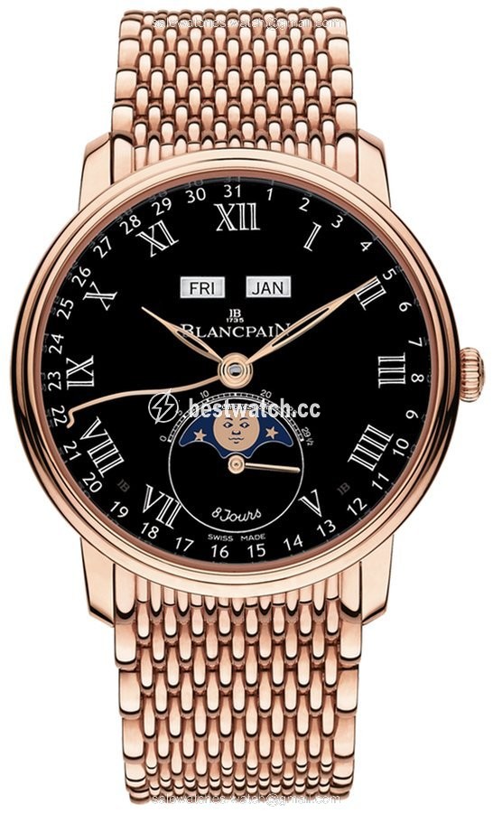 Blancpain Villeret Quantieme Complet Mens watch Unisex Automatic Rose gold 6639-3637-mmb