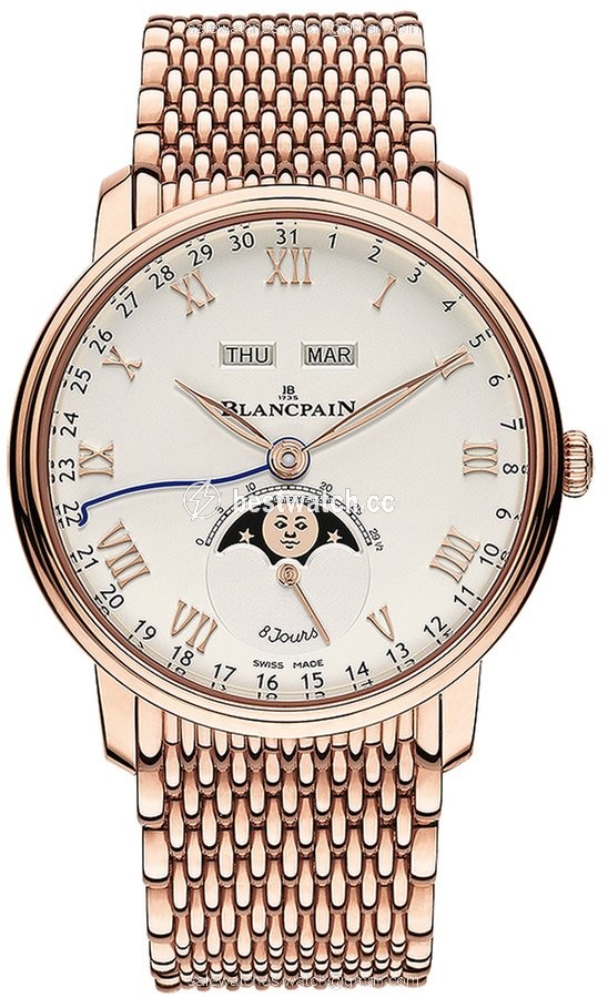 Blancpain Villeret Quantieme Complet Mens watch Unisex Automatic Rose gold 6639-3642-mmb