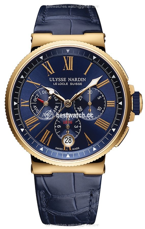 Ulysse Nardin Marine Chronograph Mens watch Unisex Automatic Rose gold 1532-150 43